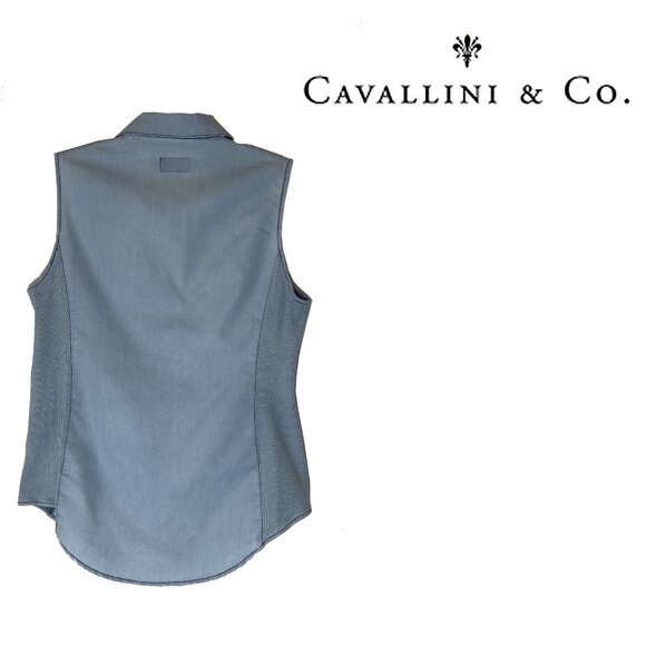 Cavallini & Co. Rose Embroidered Sleeveless Denim Shirt - Picture 2 of 7